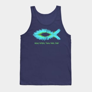 Cool Blue Jesus Fish With Greek Meaning Tank Top